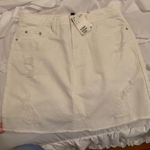 H&M white denim skirt